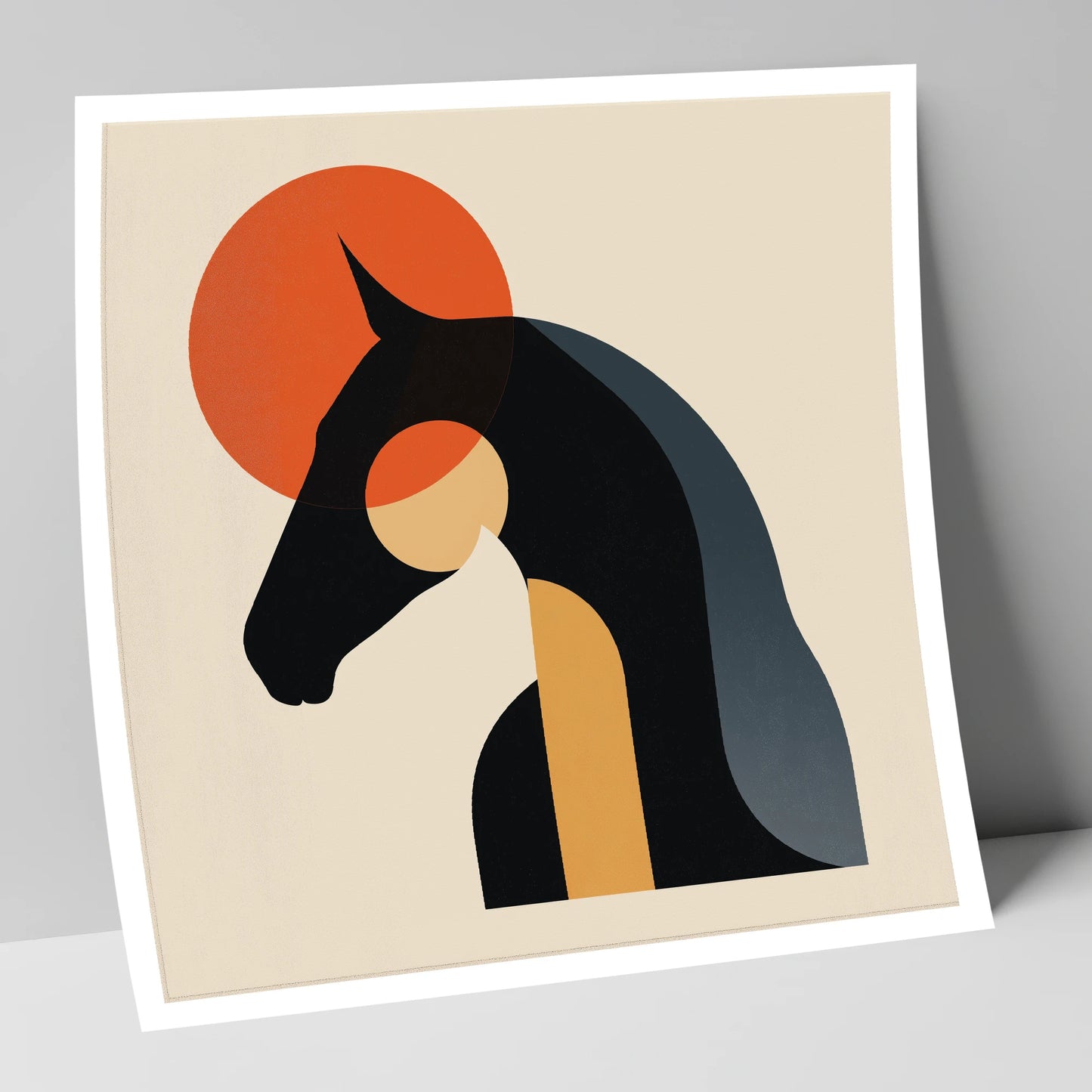 Geometric Equine Harmony horse & rider art print
