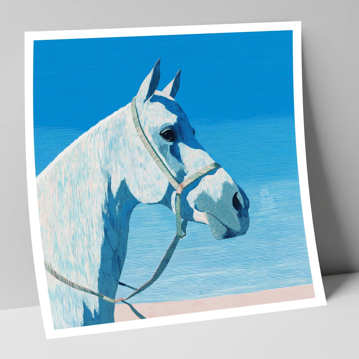 Serene Grey Profile horse breed art print