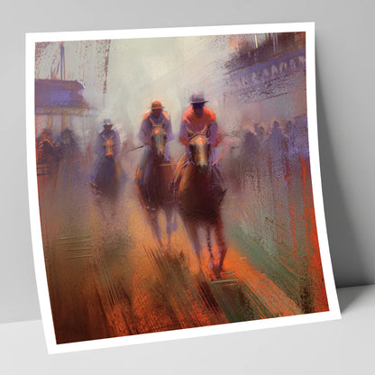 Out of the Haze racing horse art print