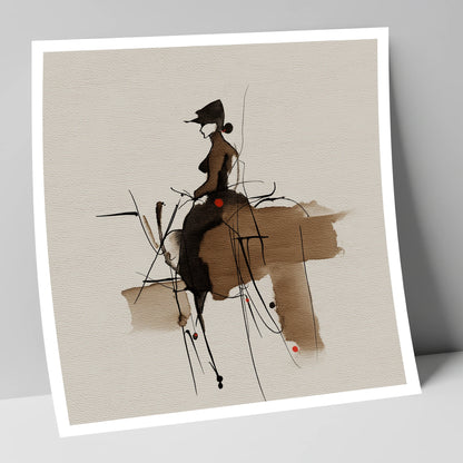 Sepia Ink Rider horse & rider art print