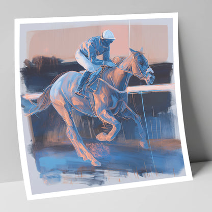 Cobalt Stride racing horse art print