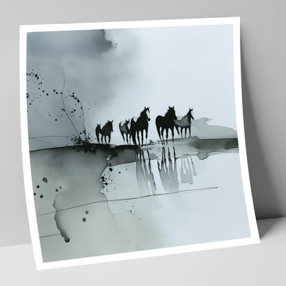 Reflections of the Wild Herd wild horses art print