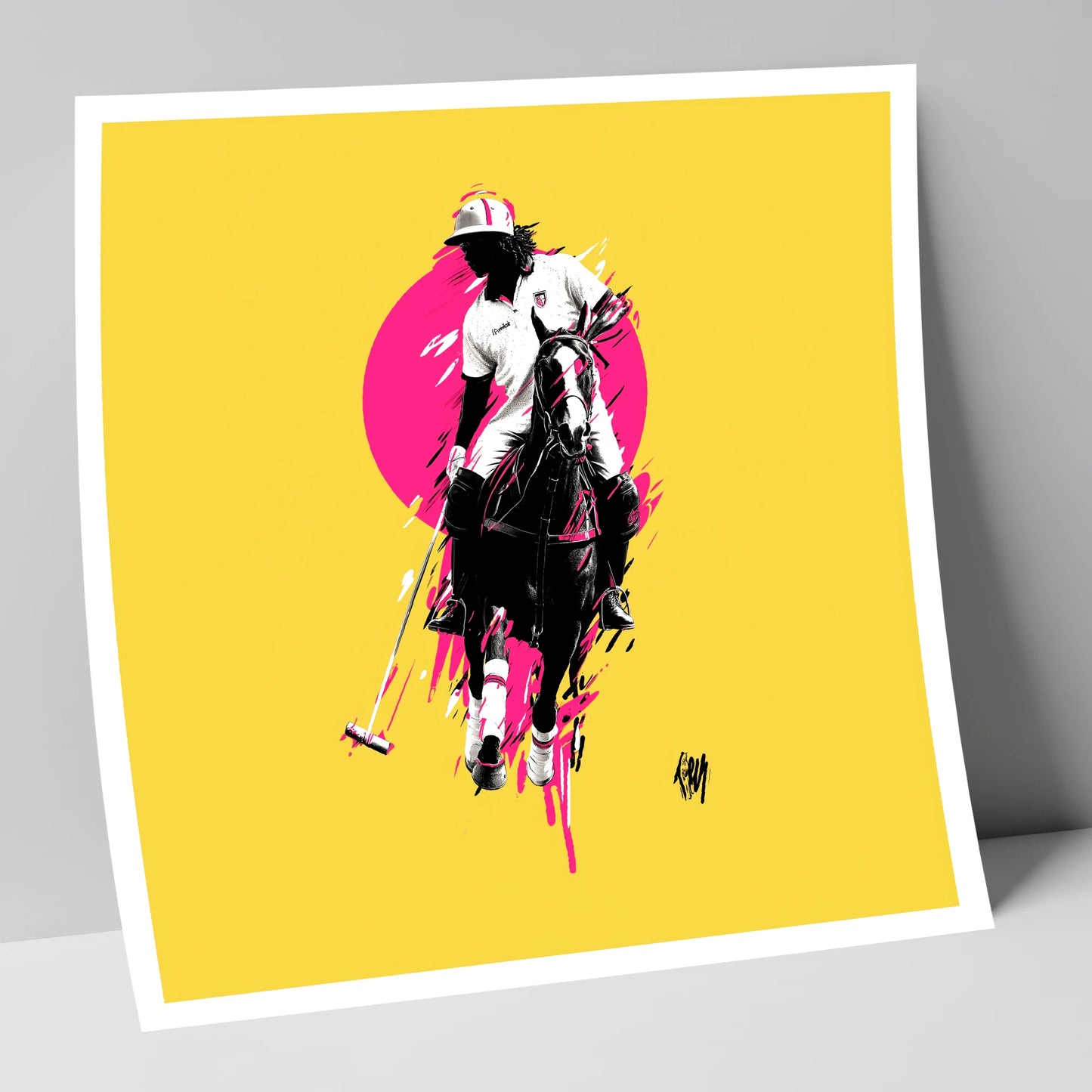 The Vibrant Chukka polo horse art print