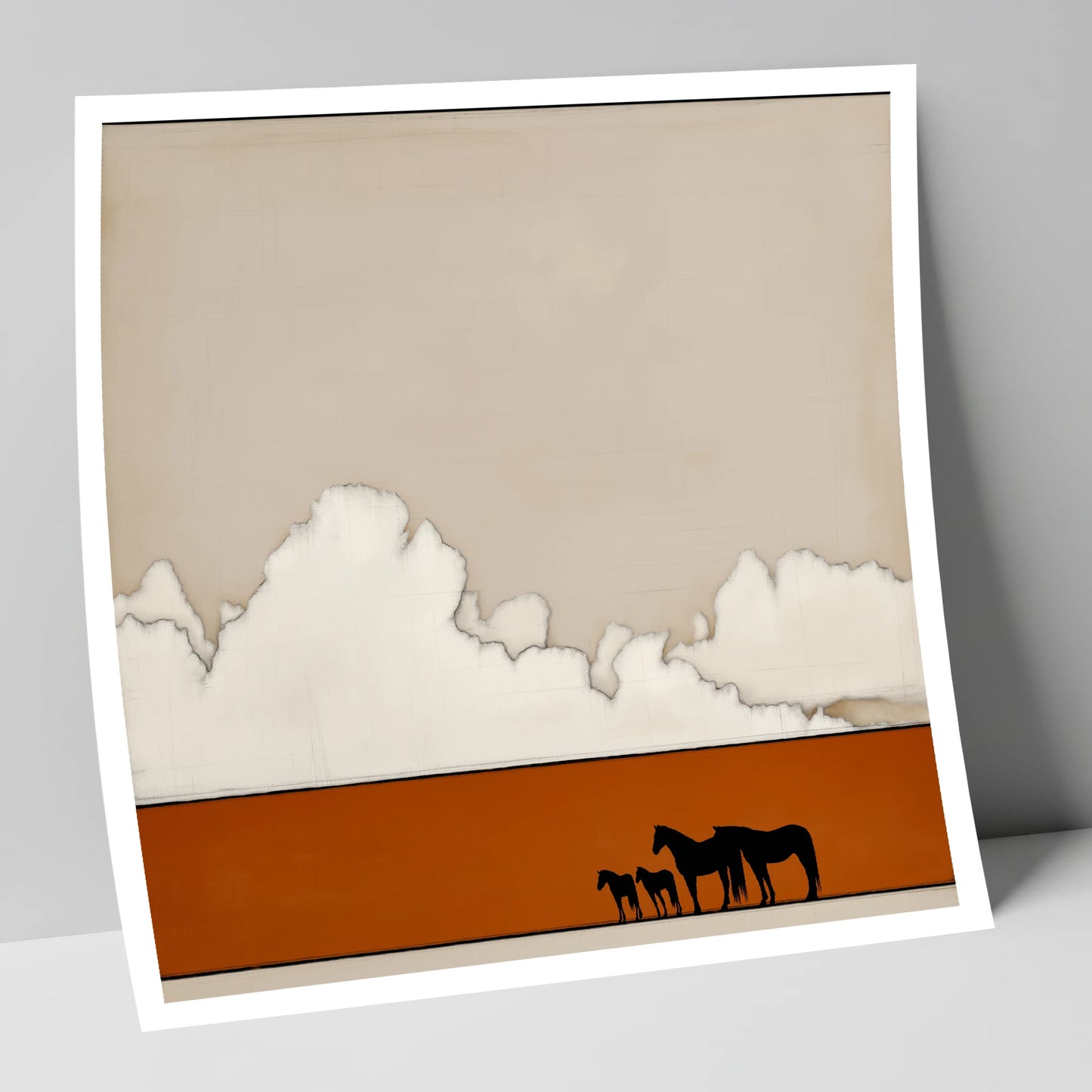 Burnt Orange Horizon horse landscape art print