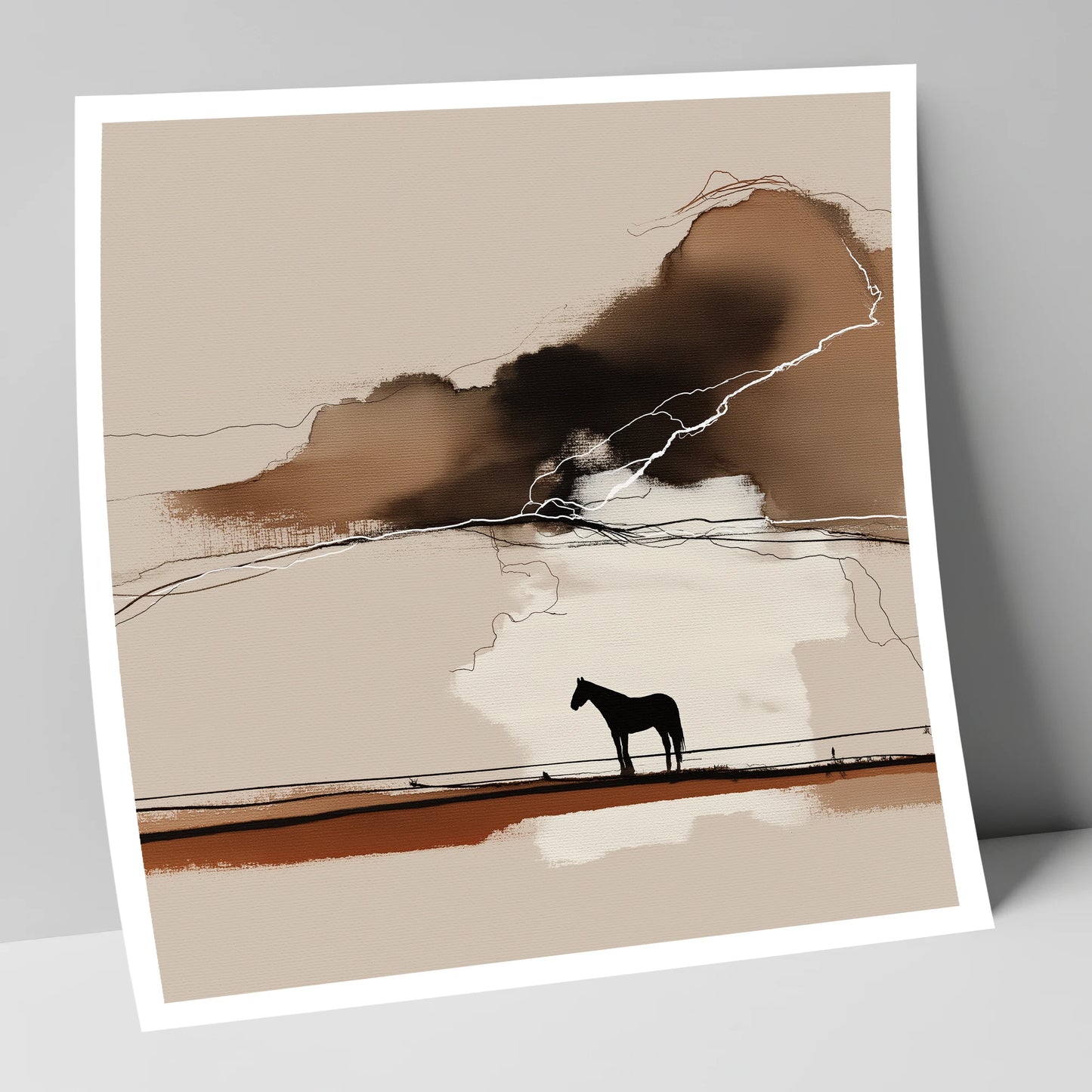 Distant Thunder horse landscape art print