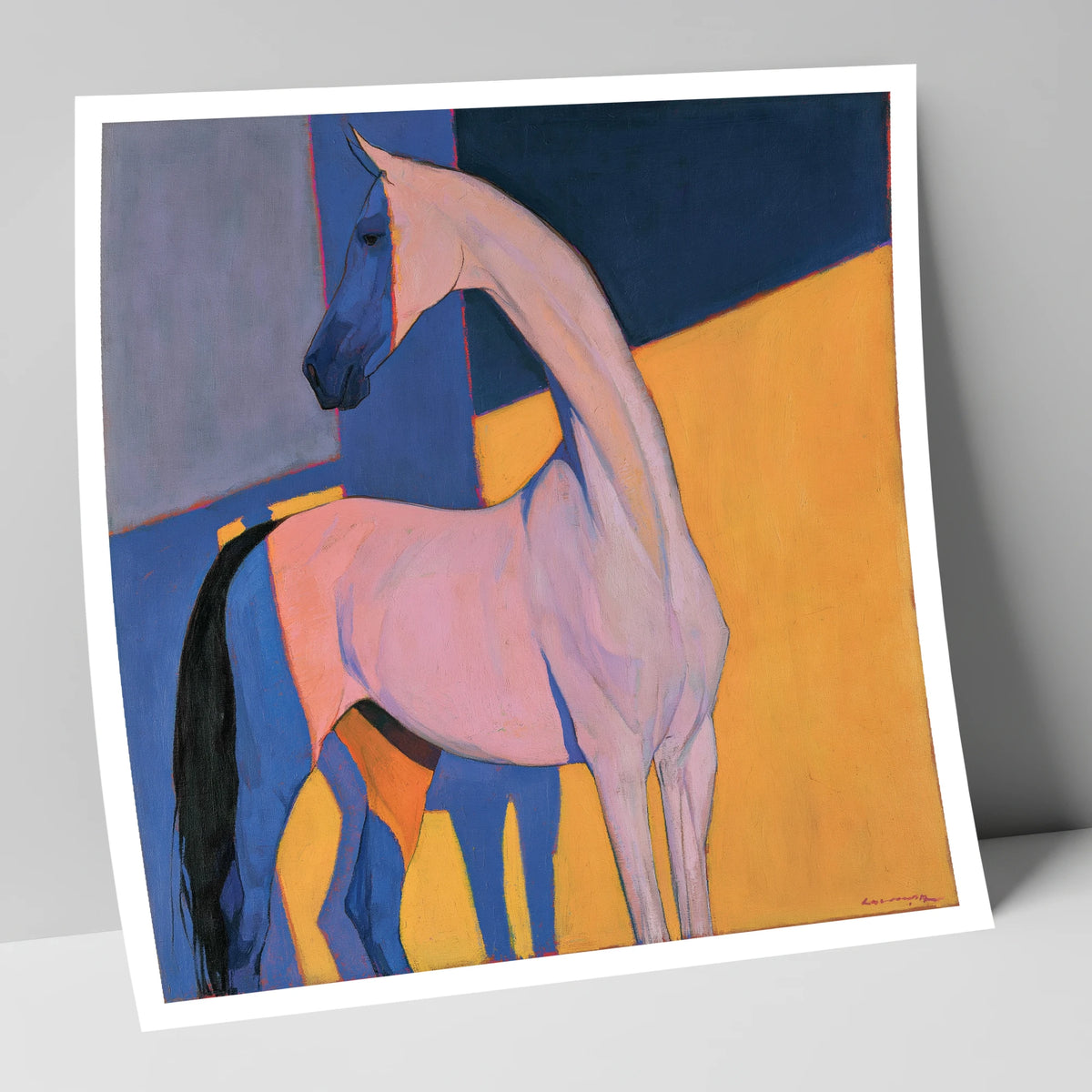 Vibrant Colour Block Horse horse breed art print