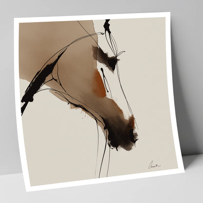 Abstract Sepia Profile horse portrait art print