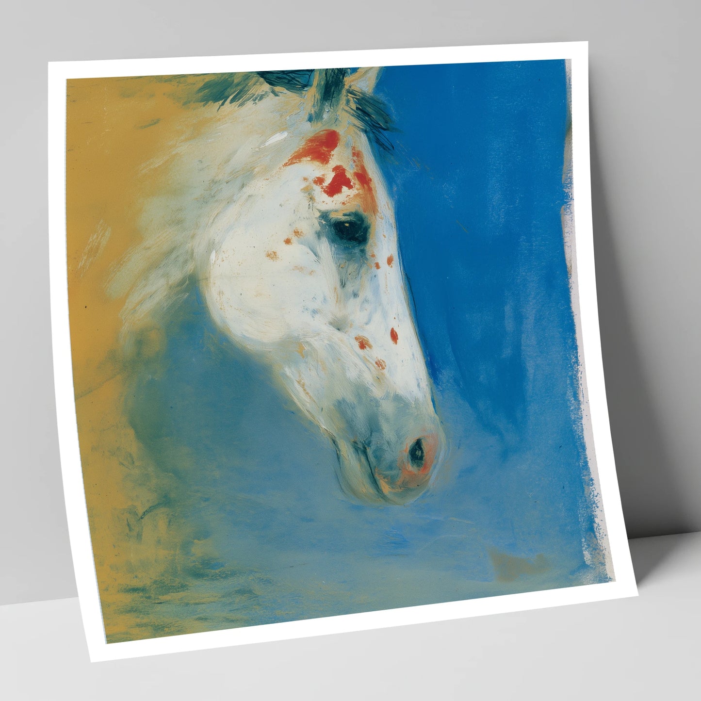 Cerulean Painted Profile horse breed art print