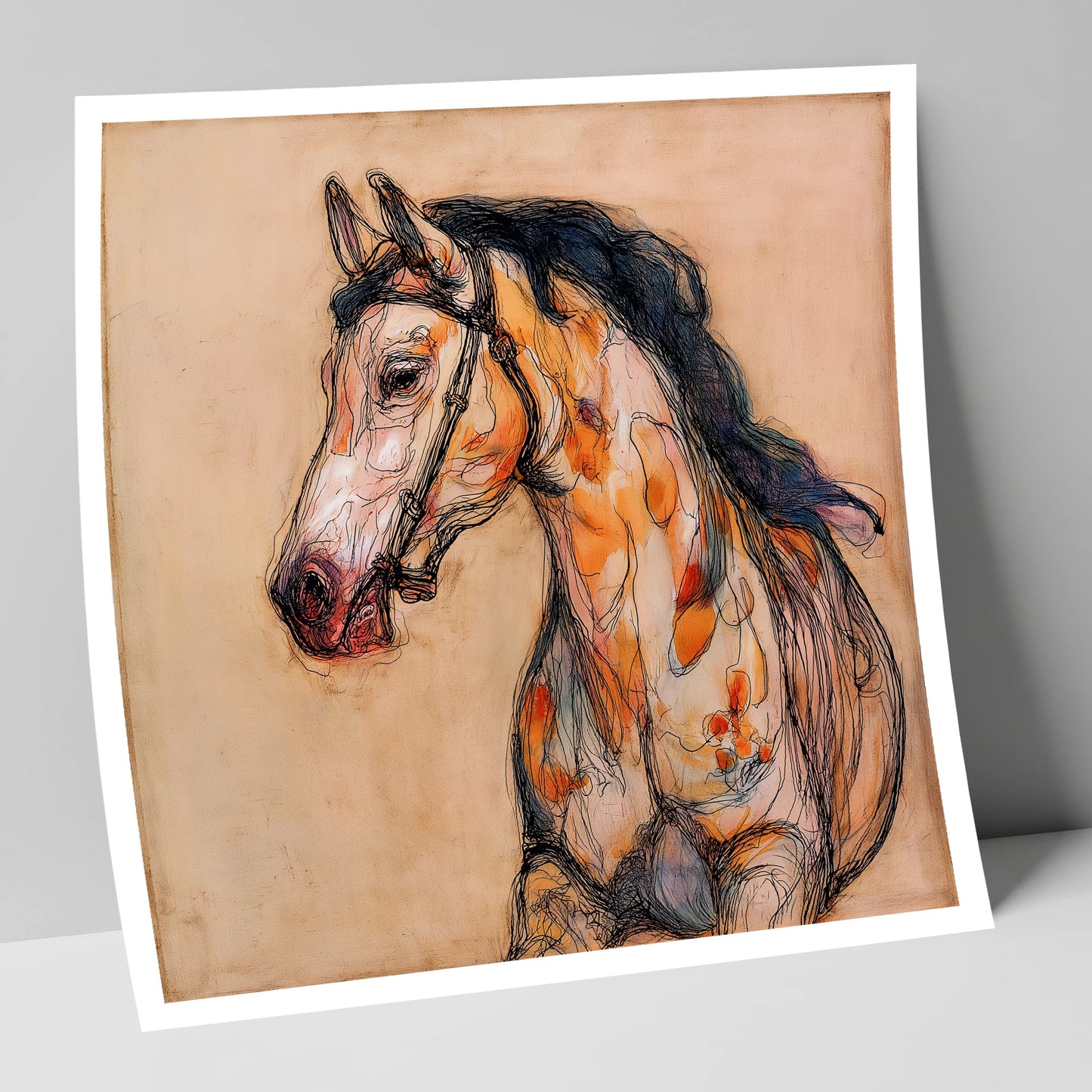 Soulful Ochre Profile horse breed art print