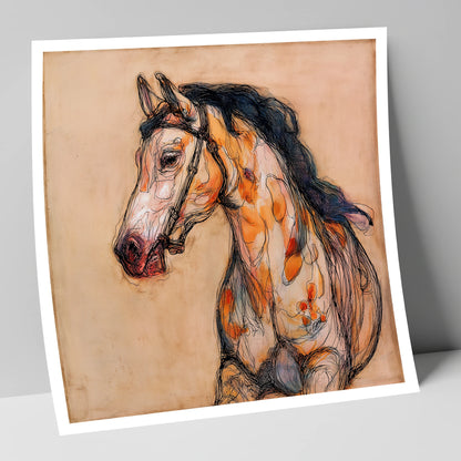 Soulful Ochre Profile horse breed art print