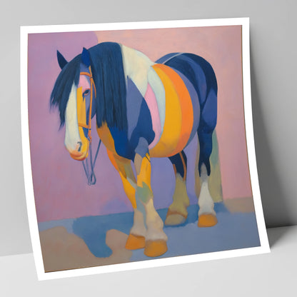 Vibrant Indigo Cob horse breed art print
