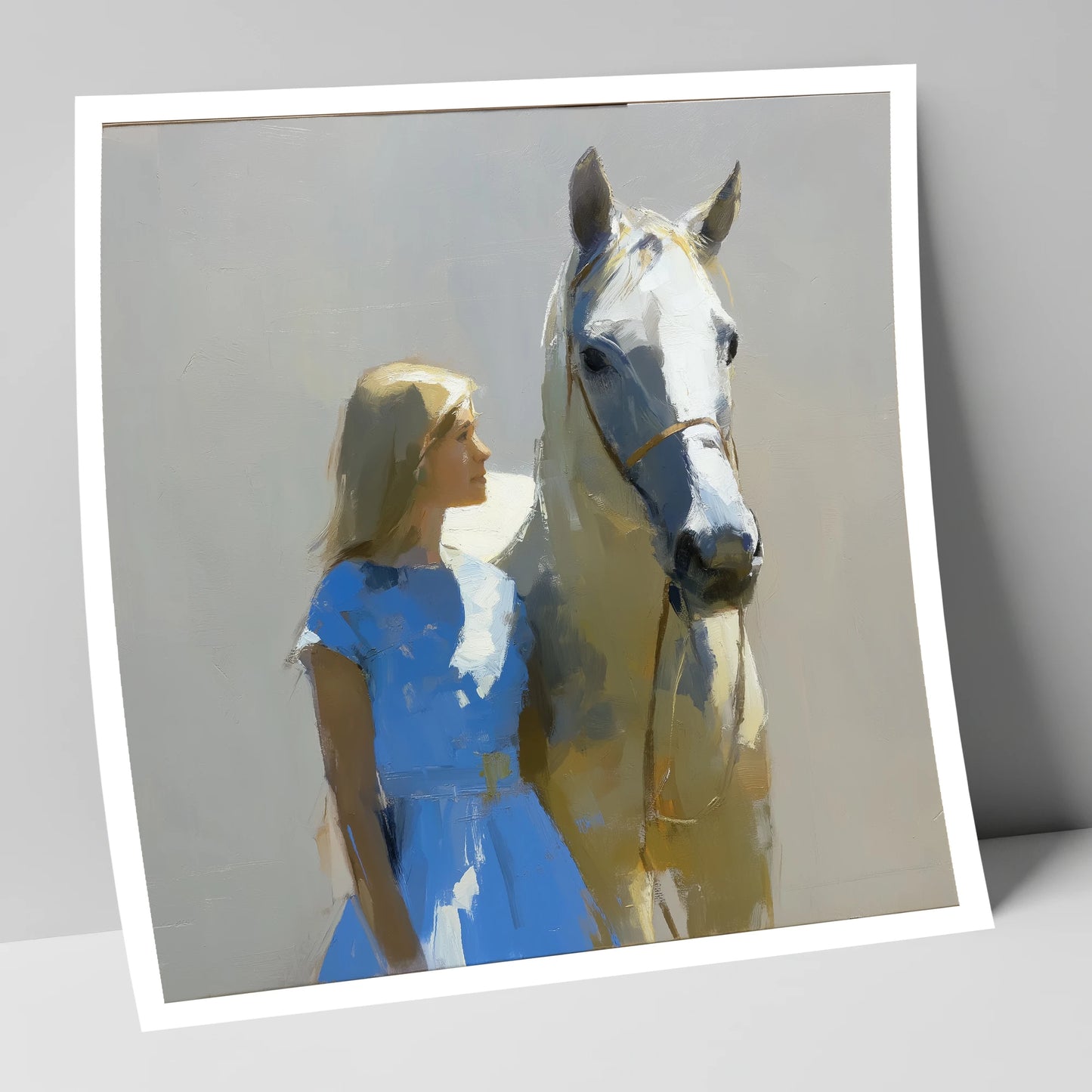 A Sunlit Bond horse & rider art print