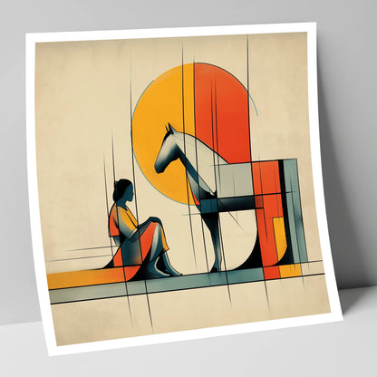 Structured Harmony horse & rider art print