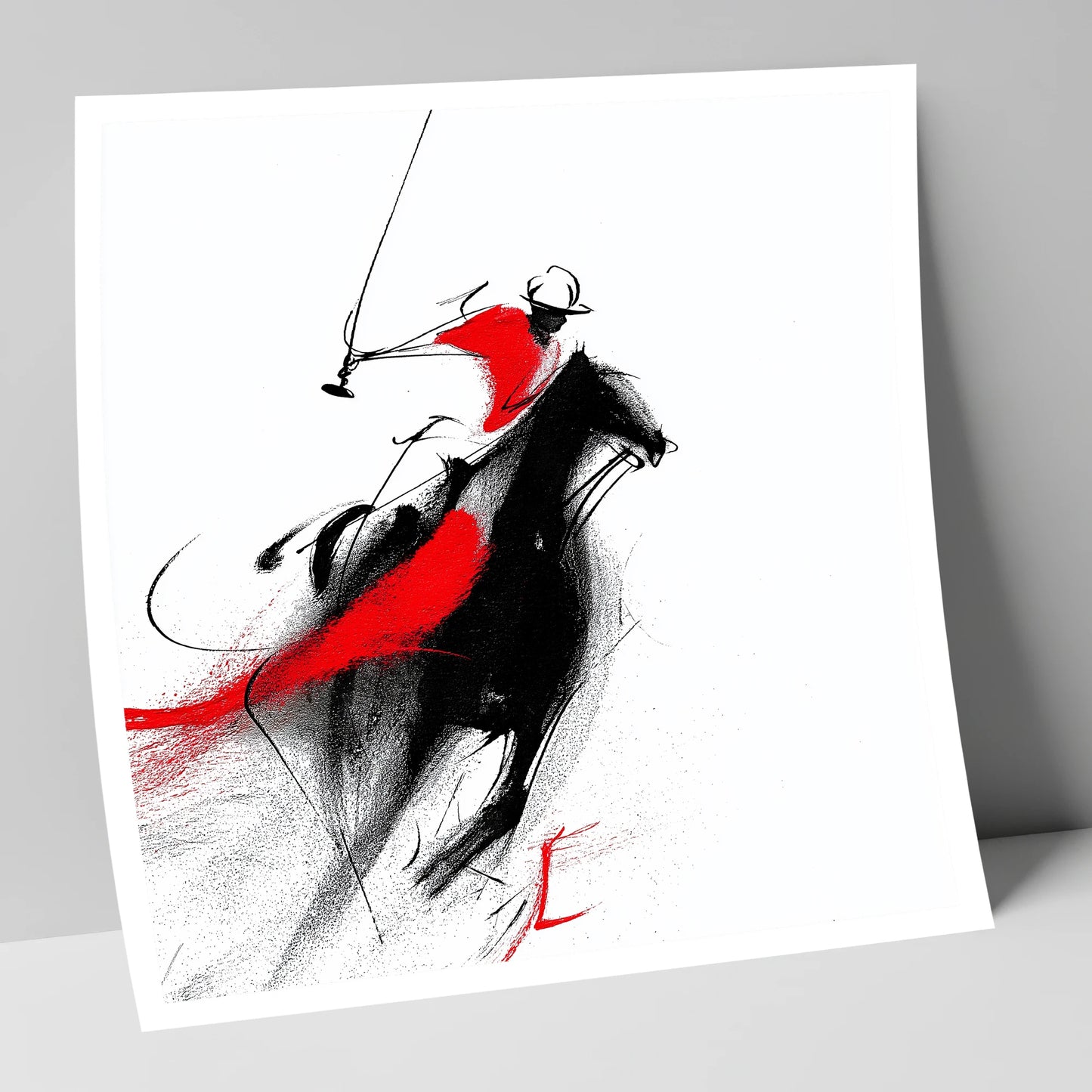Dynamic Strike polo horse art print