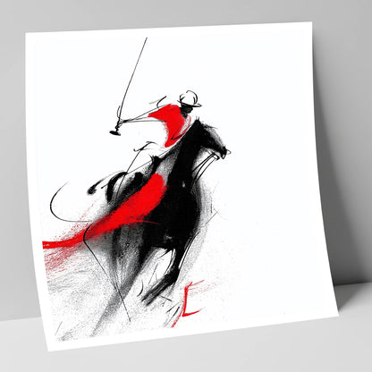 Dynamic Strike polo horse art print