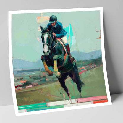 Bold Ascent show jumping horse art print