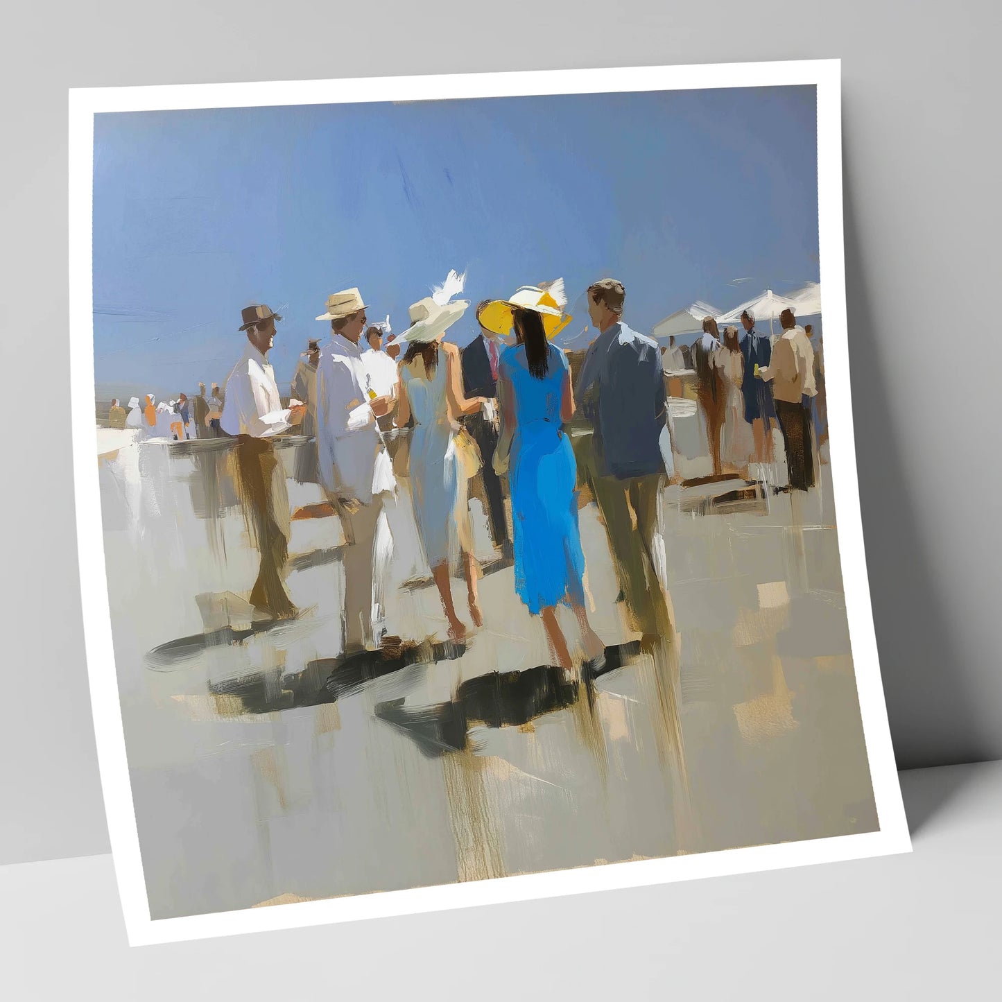 The Summer Racing Crowd racing horse art print