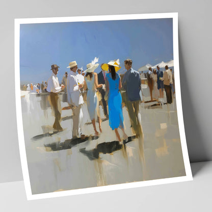 The Summer Racing Crowd racing horse art print