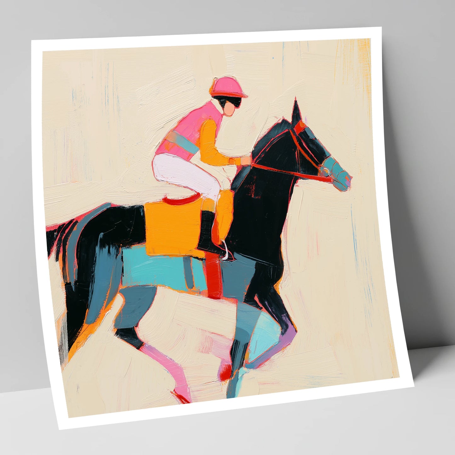 Vibrant Sprint racing horse art print