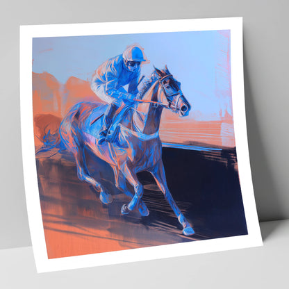 Indigo Stride racing horse art print
