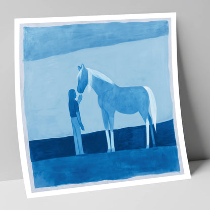 Cerulean Bond horse & rider art print