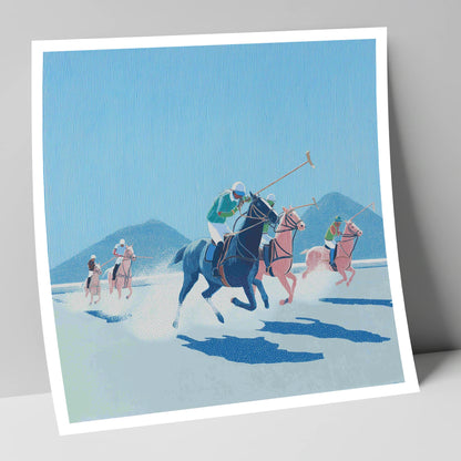 Azure Polo Pursuit polo horse art print