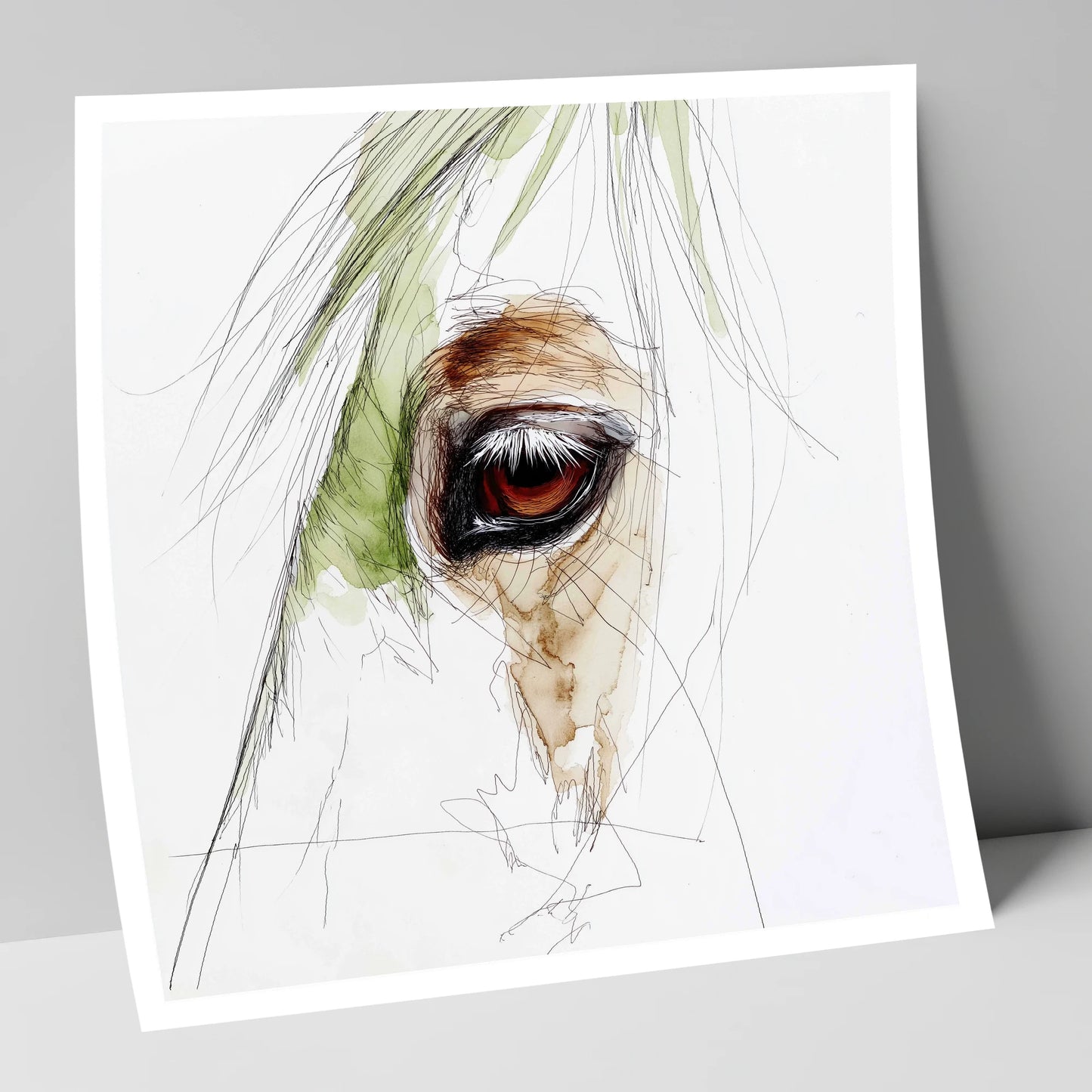 The Amber Gaze horse portrait art print