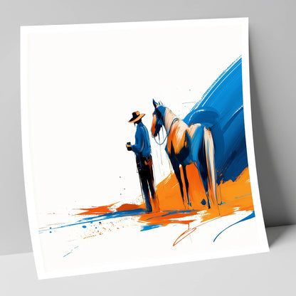 Bold Western Bond horse & rider art print