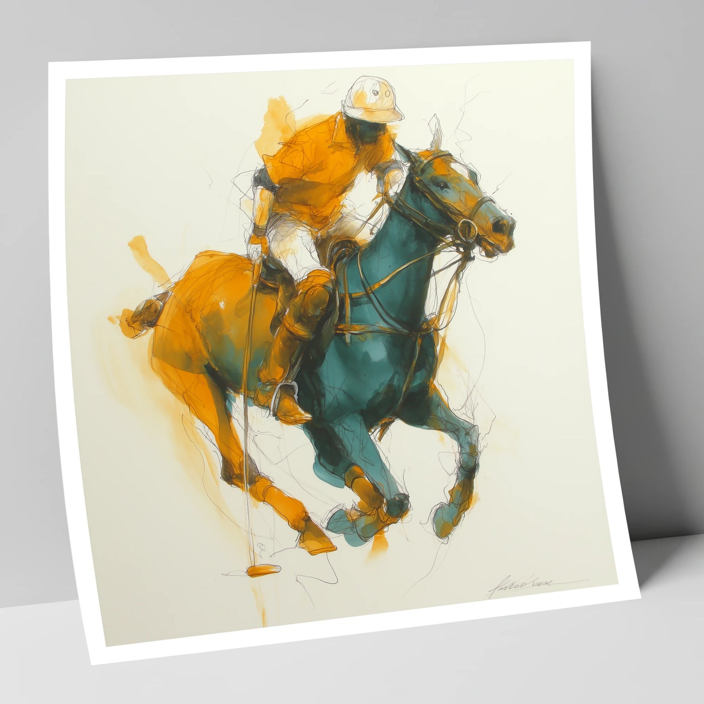 The Decisive Strike polo horse art print