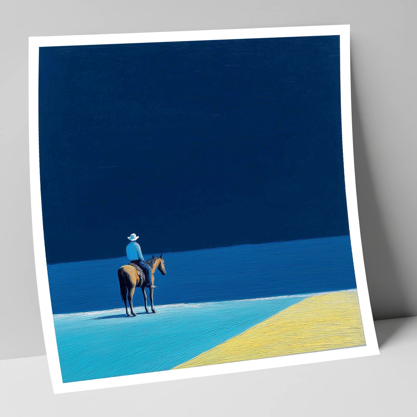 The Vast Blue beach horse art print