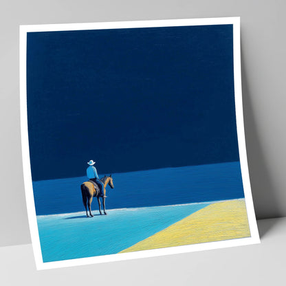 The Vast Blue beach horse art print