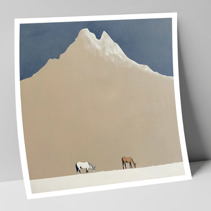 Beneath the Golden Peak horse landscape art print