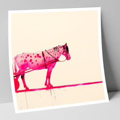 Vibrant Spotted Harness working horse art print