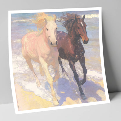 Ethereal Shoreline Canter horse landscape art print