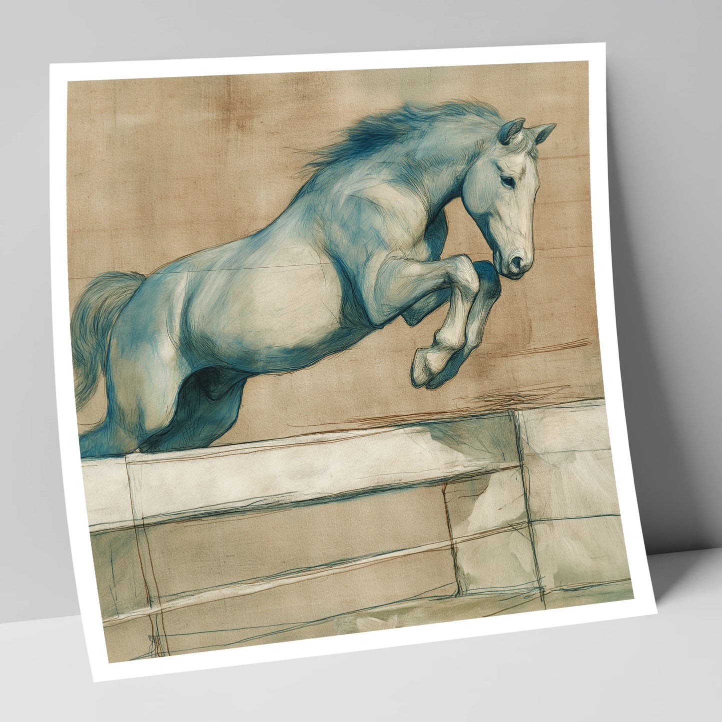 Airborne Grace show jumping horse art print