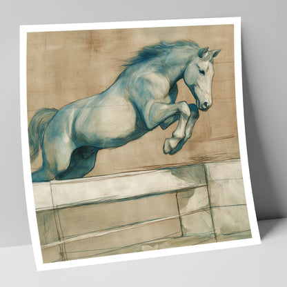 Airborne Grace show jumping horse art print