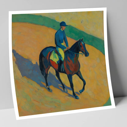 Shadows on the Golden Track racing horse art print