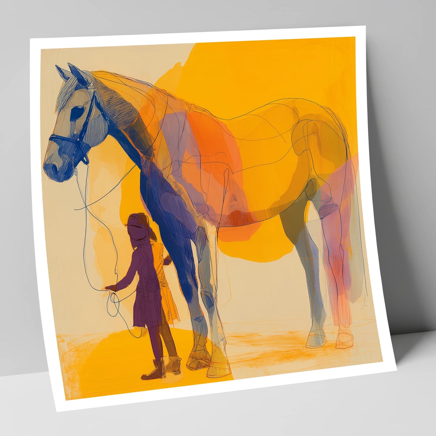 Golden Harmony horse & rider art print