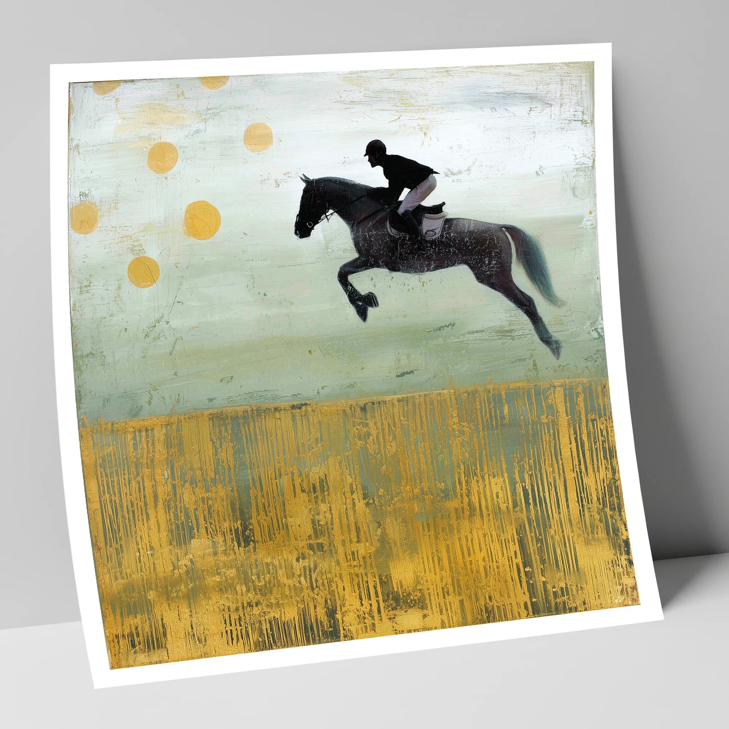 Gilded Flight show jumping horse art print