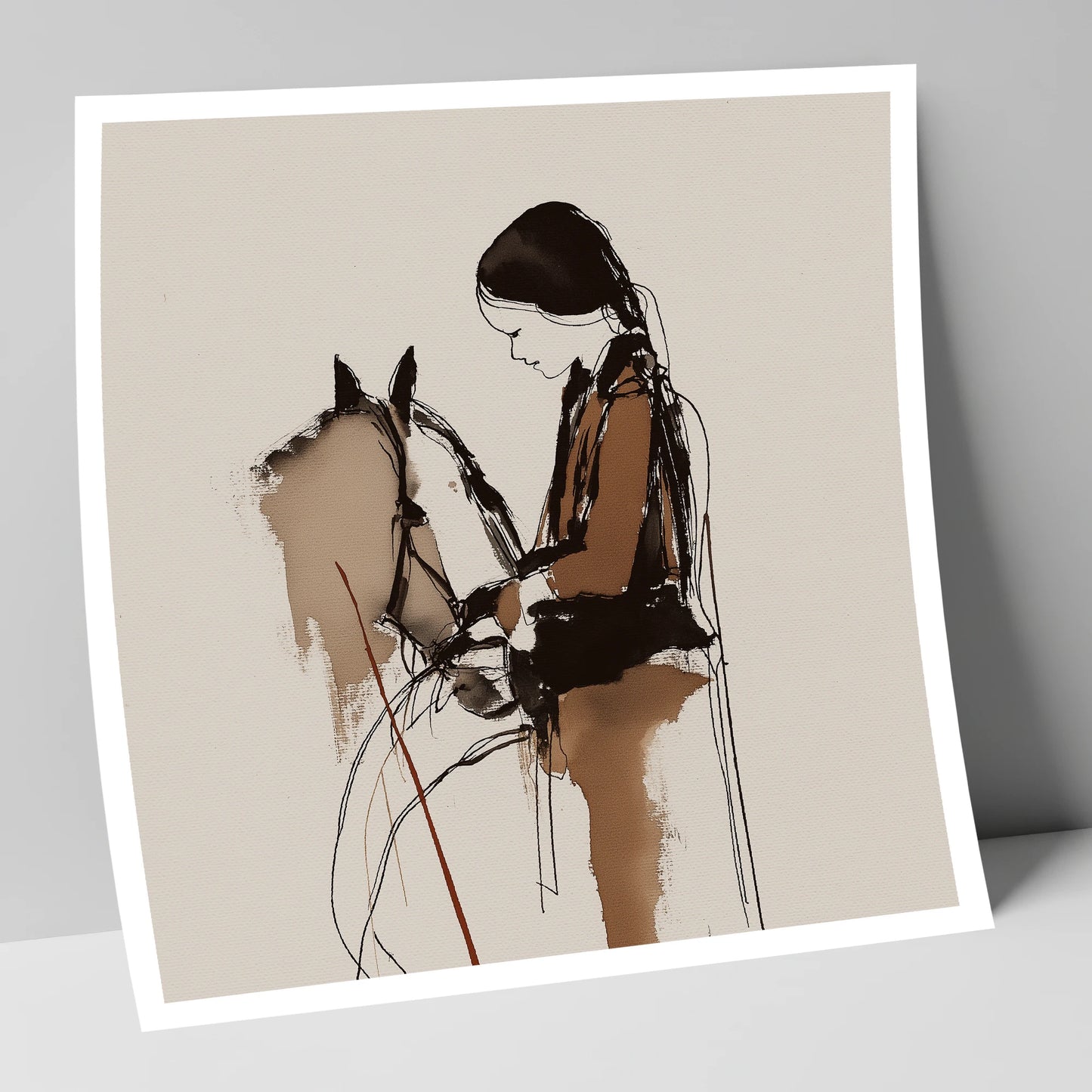 Silent Dialogue horse & rider art print