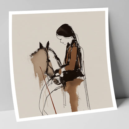 Silent Dialogue horse & rider art print
