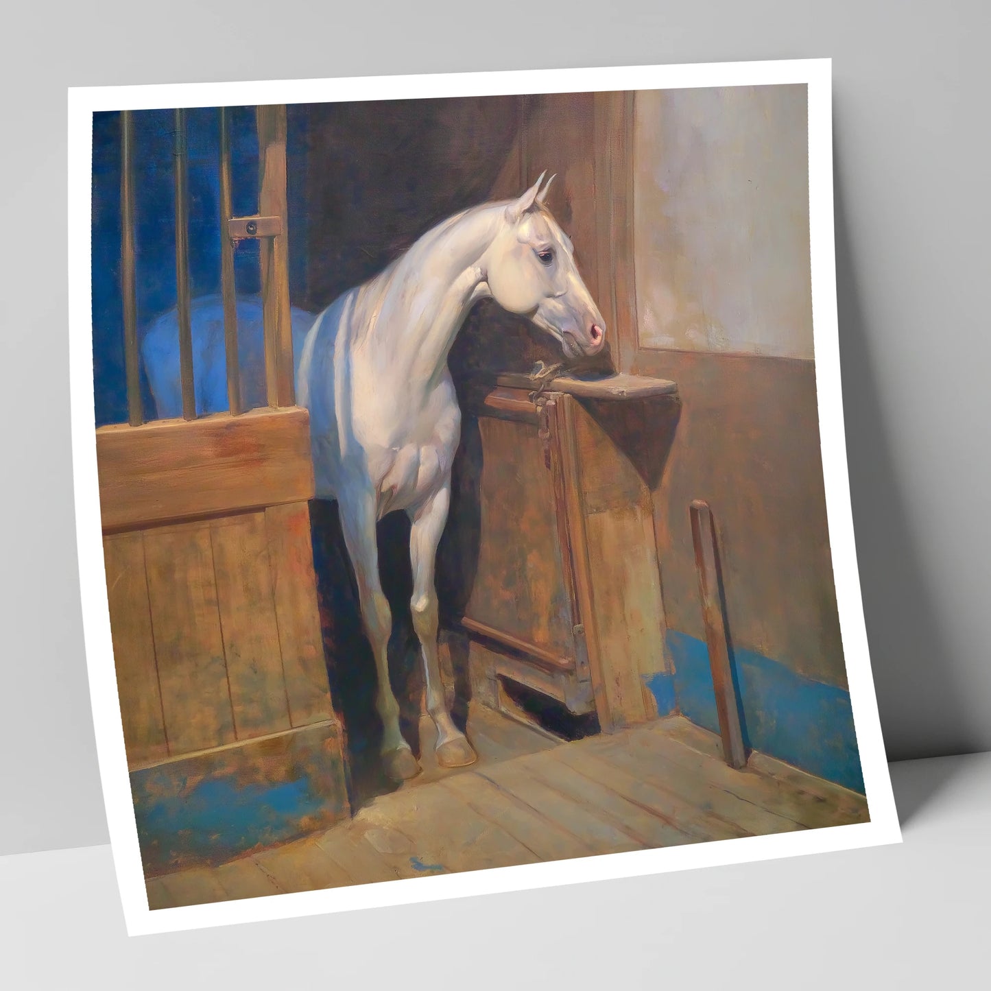 Solitude in the Stall horse stable art print