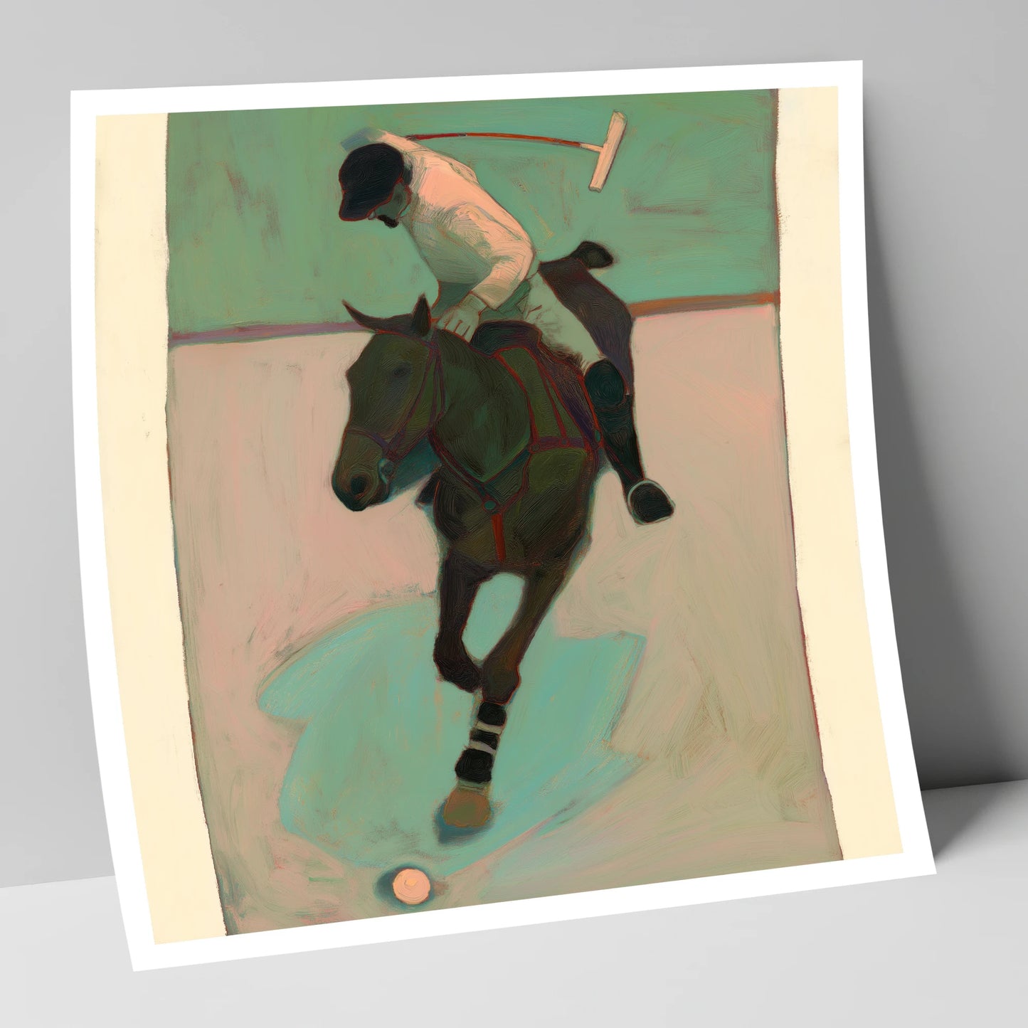 Turning on the Ball polo horse art print