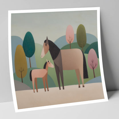 Pastoral Harmony mare & foal art print