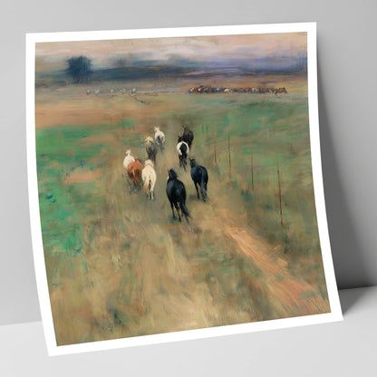 Following the Herd wild horses art print