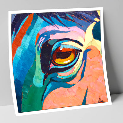 Vibrant Equine Gaze horse portrait art print