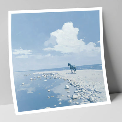 The Solitary Shore horse landscape art print