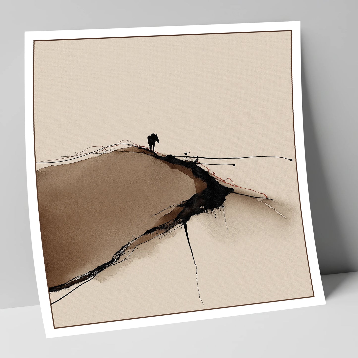 High Ground Silhouette horse landscape art print