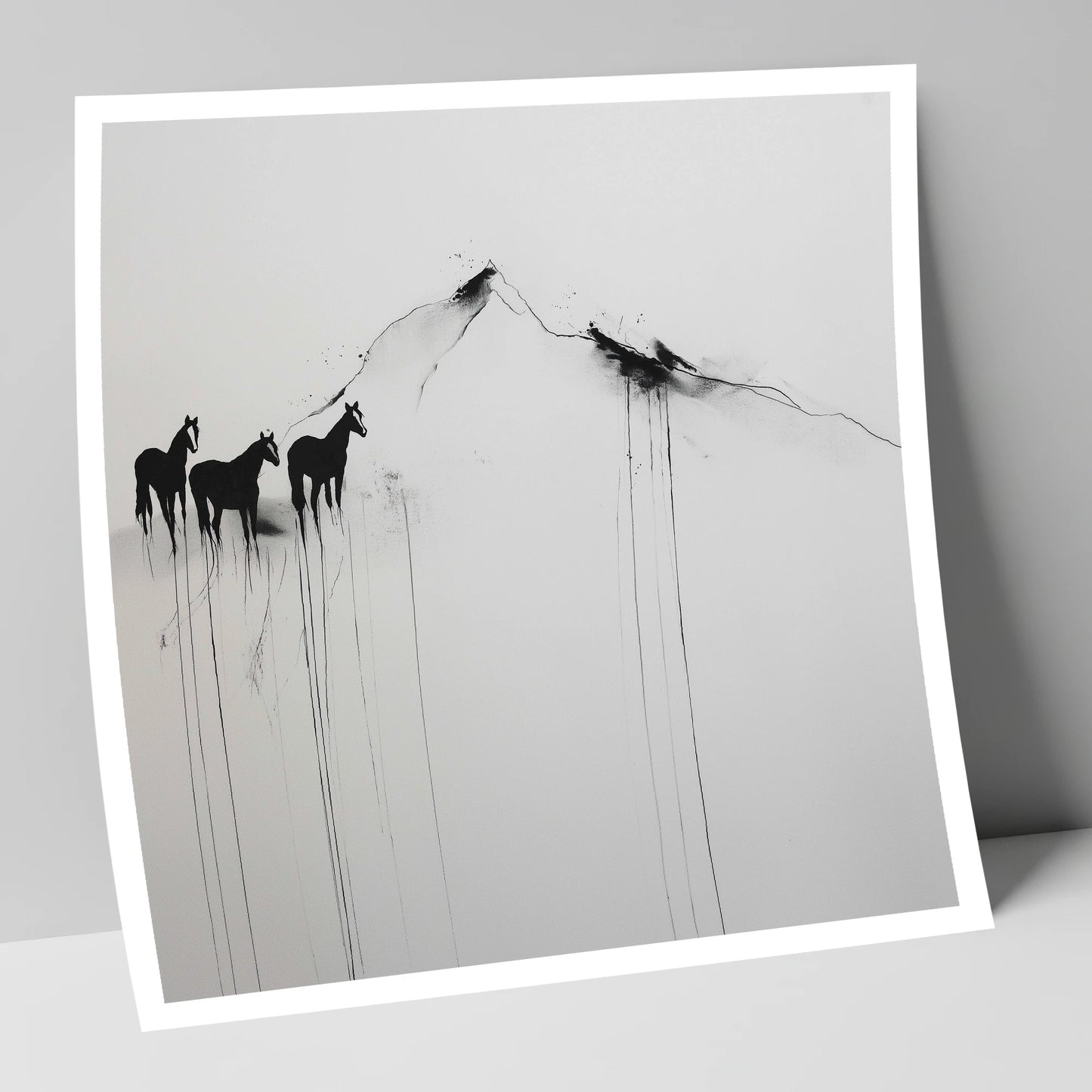 Alpine Solitude horse landscape art print