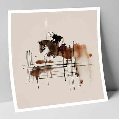 Fluidity in Flight show jumping horse art print